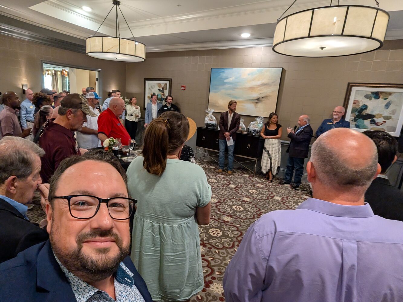 Chris Scotti at a community gathering in Bryan